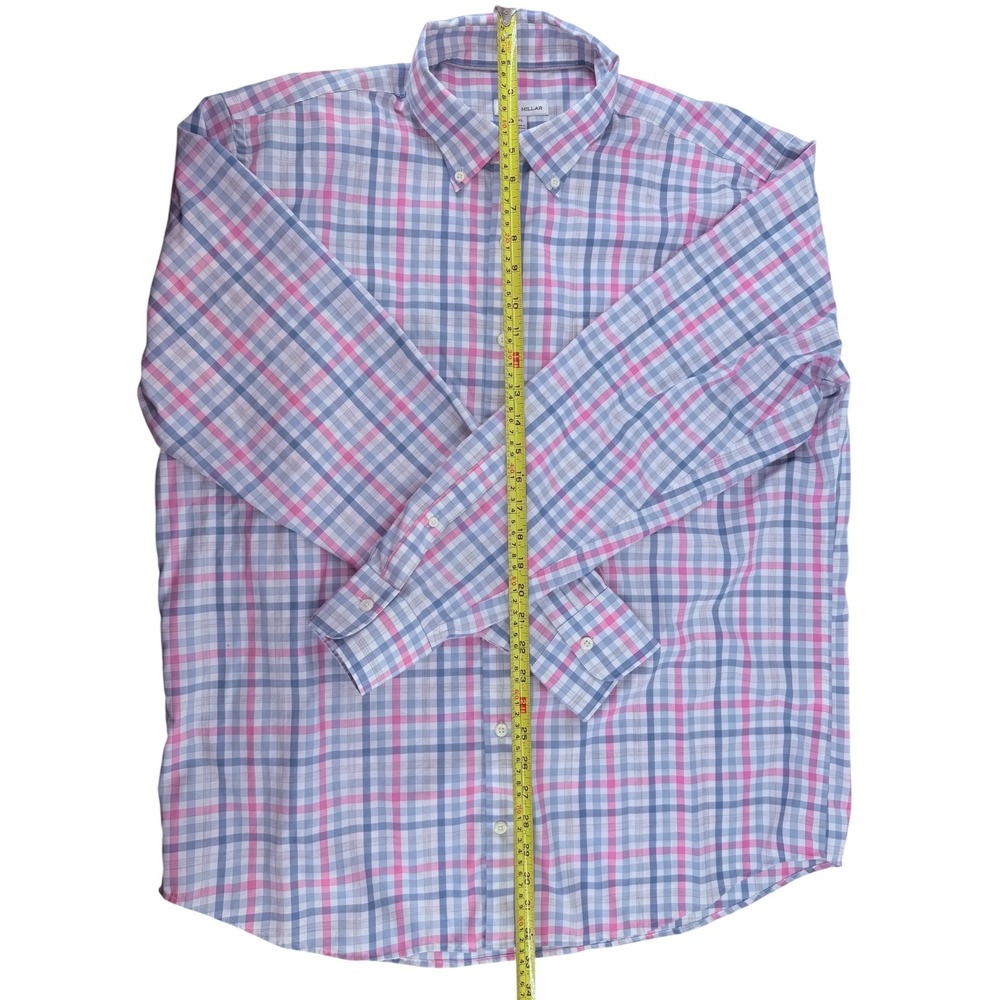 Peter Millar Crown Mens XL Blue Pink Plaid Cotton Button Down Shirt MS21W18NBL - Picture 9 of 9
